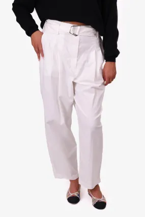 3.1 Phillip Lim White Belted Wide Leg Pants Size 12