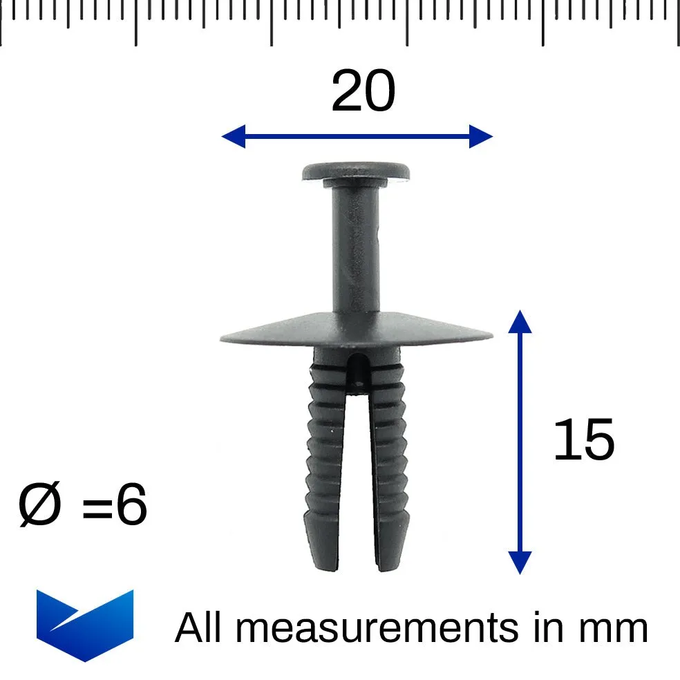 6mm Push Pin Plastic Rivet Clip, Mini 51118174185