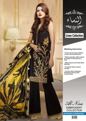 Anaya Linen & Chiffon Dresses - Embroidered Chiffon Dupatta - Replica - Unstitched