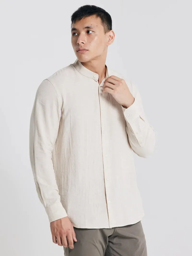 BAMBOO LINEN SHIRT | MANDARIN COLLAR (UNISEX)