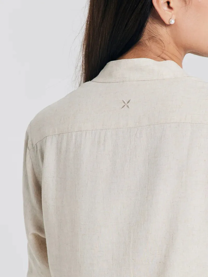 BAMBOO LINEN SHIRT | MANDARIN COLLAR (UNISEX)