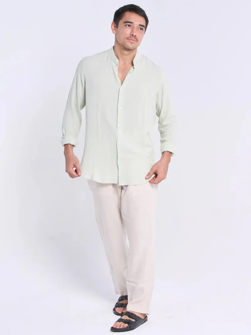 BAMBOO LINEN SHIRT | MANDARIN COLLAR (UNISEX)