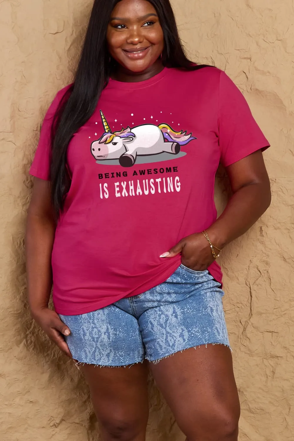 BEING AWESOME IS EXHAUSTING Graphic Cotton Tee