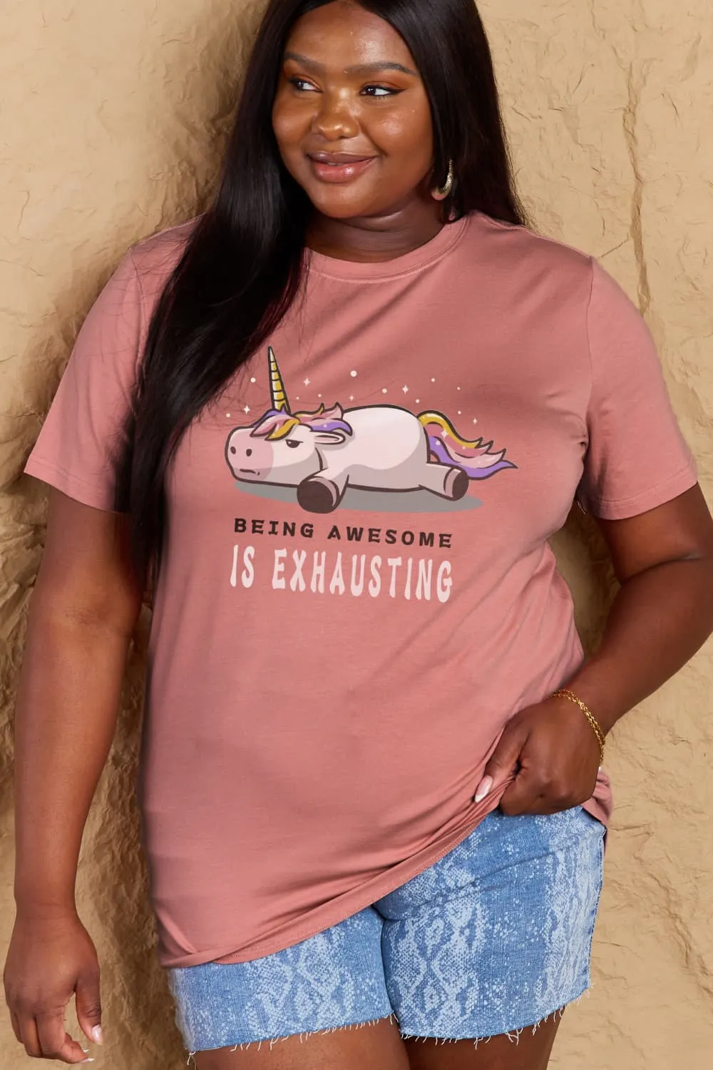 BEING AWESOME IS EXHAUSTING Graphic Cotton Tee