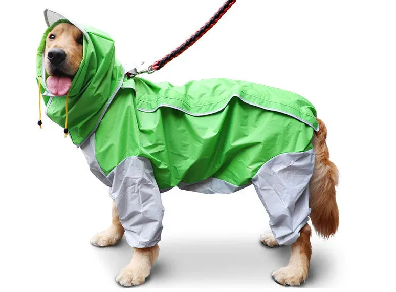 Big Dogs Raincoat Waterproof Dog Jumpsuit Dot Rain Cape For Medium Big Dogs Hooded Jacket Pet Rain Coat chubasquero para perrors