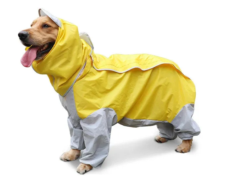 Big Dogs Raincoat Waterproof Dog Jumpsuit Dot Rain Cape For Medium Big Dogs Hooded Jacket Pet Rain Coat chubasquero para perrors