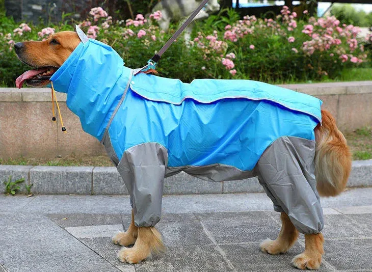 Big Dogs Raincoat Waterproof Dog Jumpsuit Dot Rain Cape For Medium Big Dogs Hooded Jacket Pet Rain Coat chubasquero para perrors