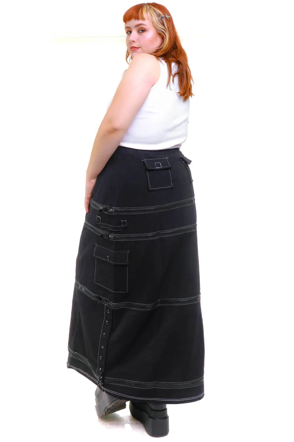 Black Carmen 5-in-1 Convertible Cargo Skirt