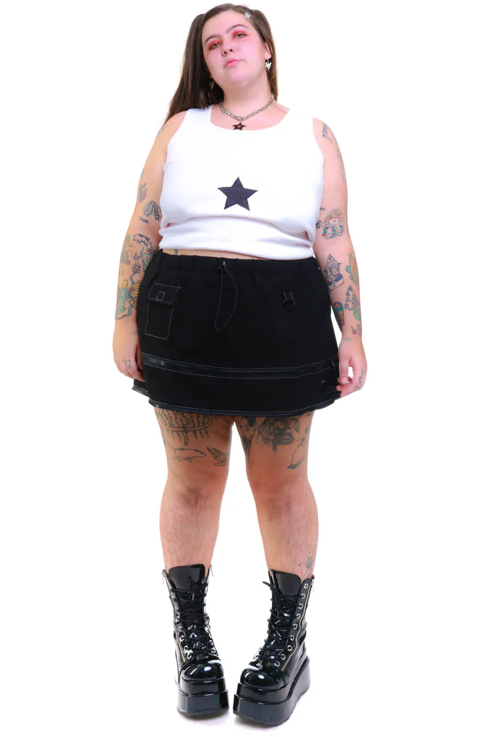 Black Carmen 5-in-1 Convertible Cargo Skirt