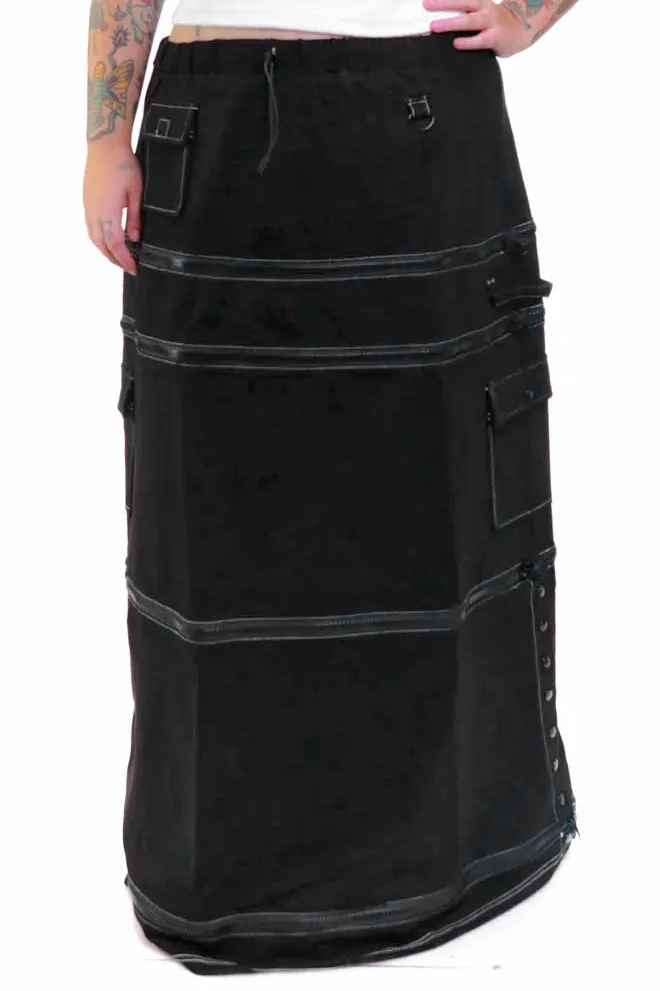 Black Carmen 5-in-1 Convertible Cargo Skirt