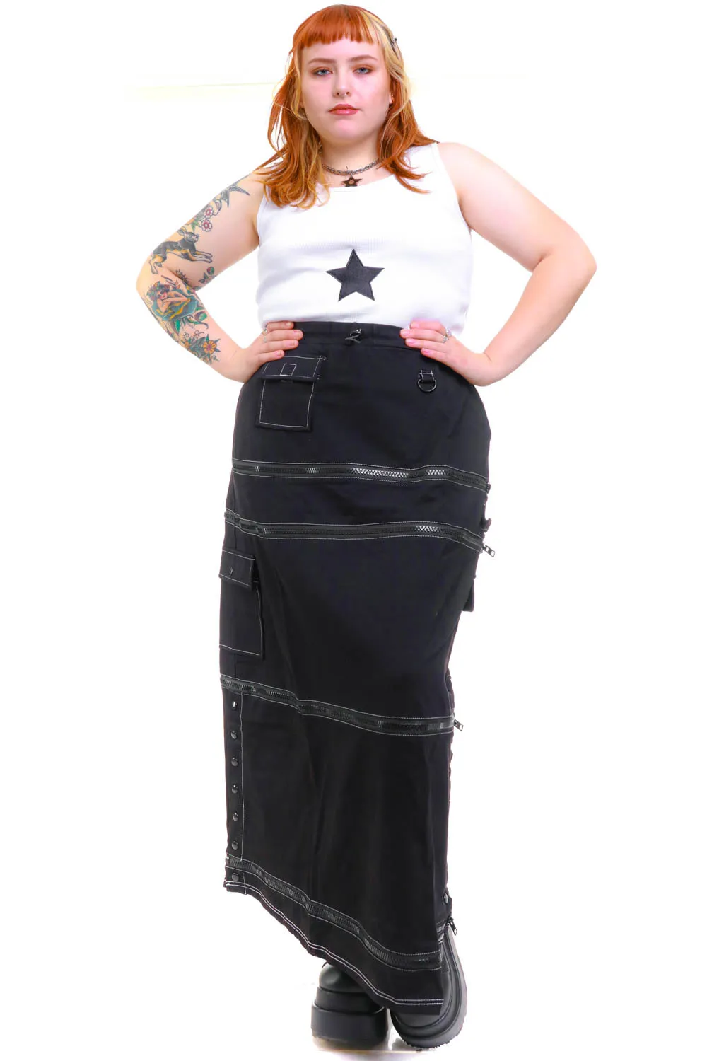 Black Carmen 5-in-1 Convertible Cargo Skirt