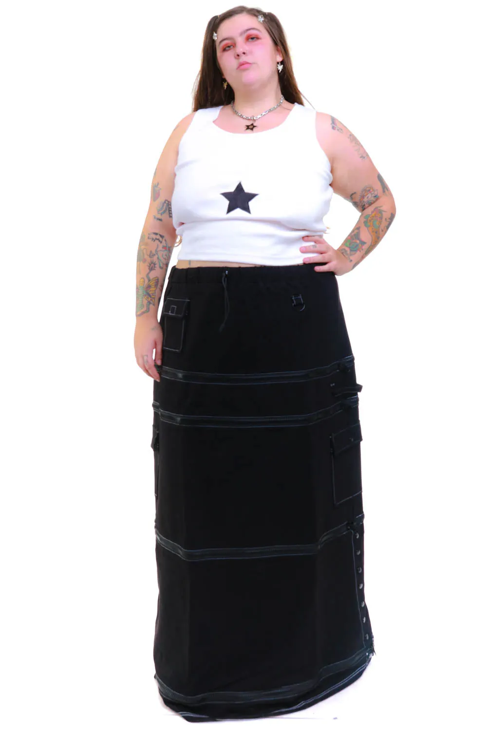 Black Carmen 5-in-1 Convertible Cargo Skirt