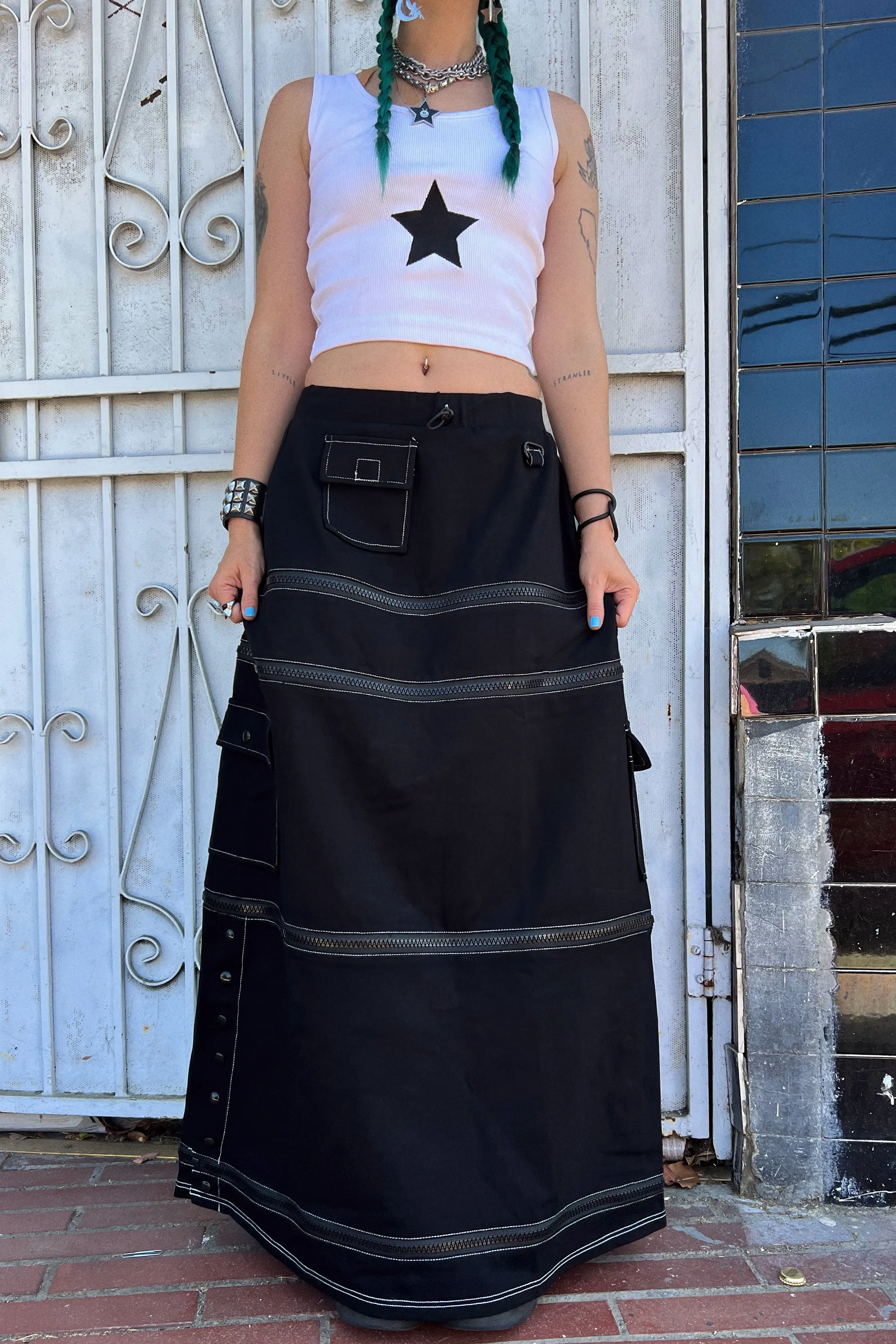 Black Carmen 5-in-1 Convertible Cargo Skirt