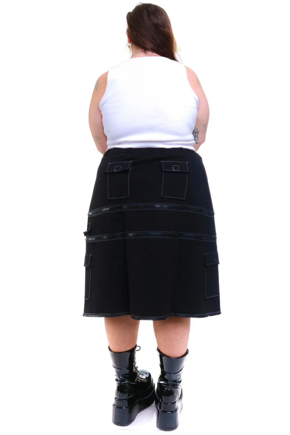 Black Carmen 5-in-1 Convertible Cargo Skirt