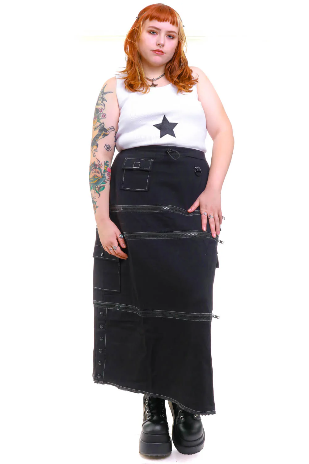 Black Carmen 5-in-1 Convertible Cargo Skirt