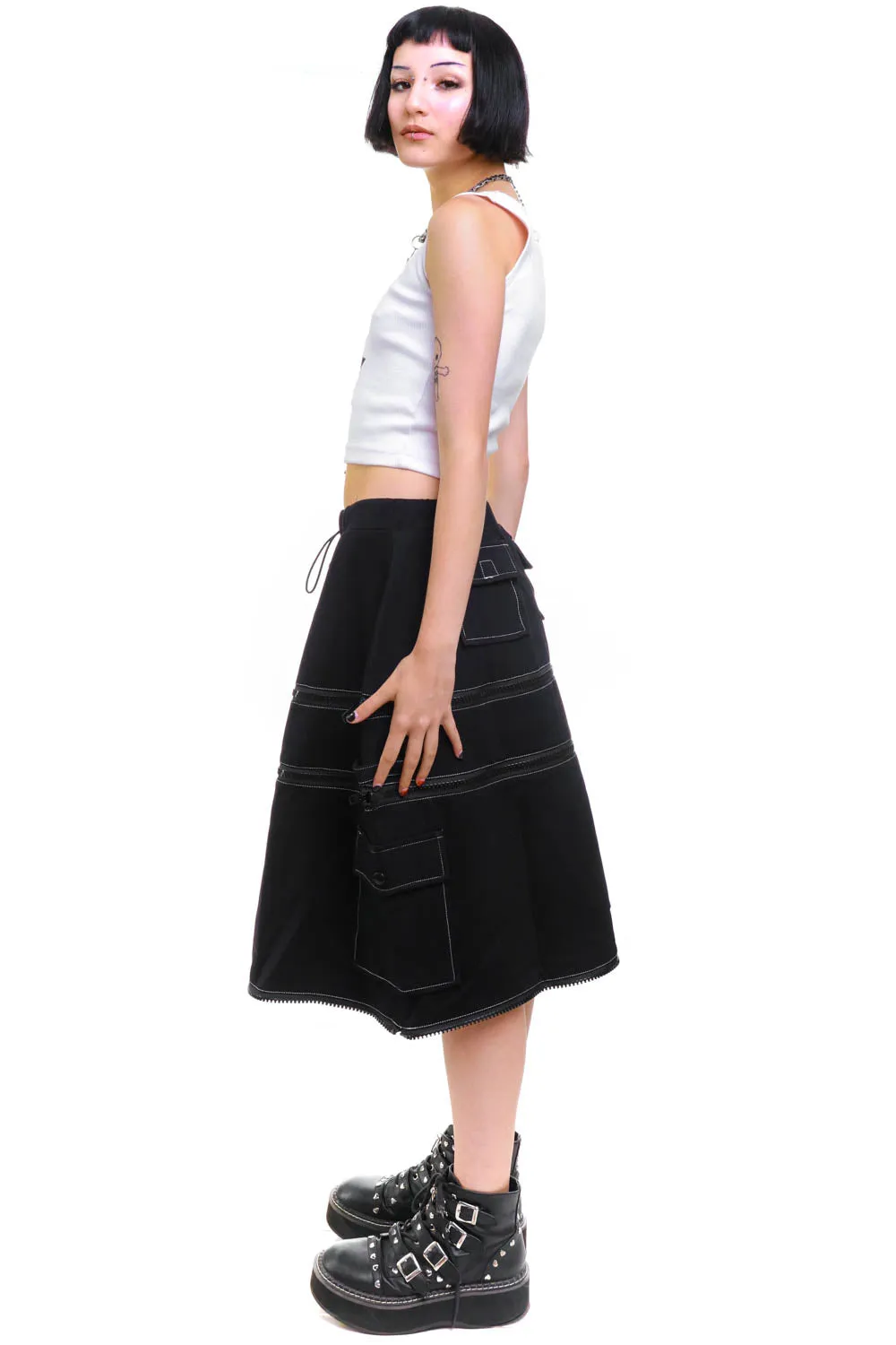 Black Carmen 5-in-1 Convertible Cargo Skirt