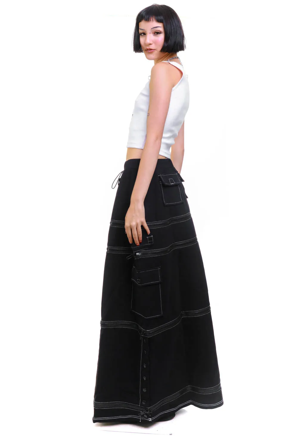 Black Carmen 5-in-1 Convertible Cargo Skirt