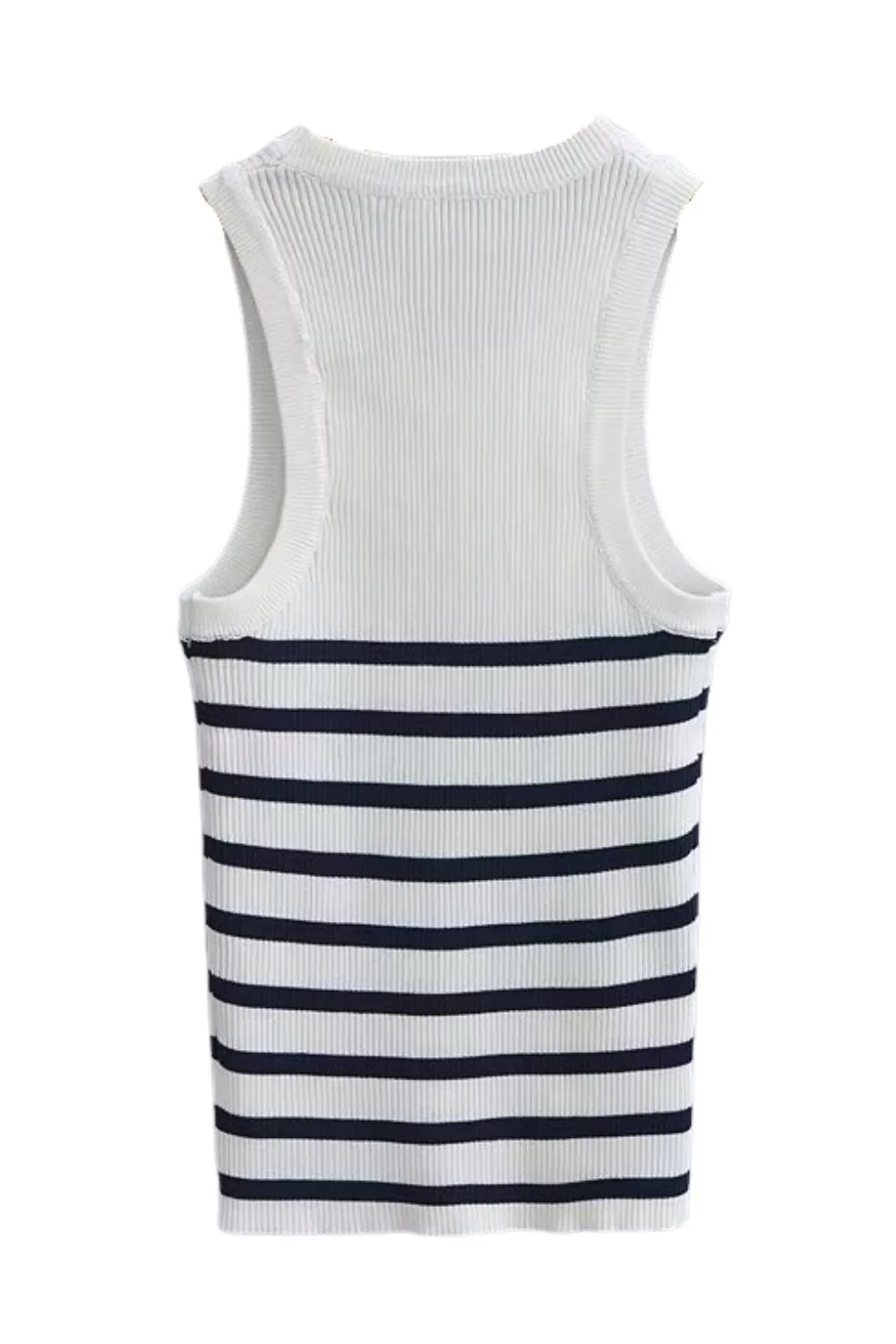 'Cecily' Stripe Sleeveless Knitted Top (2 Colors)