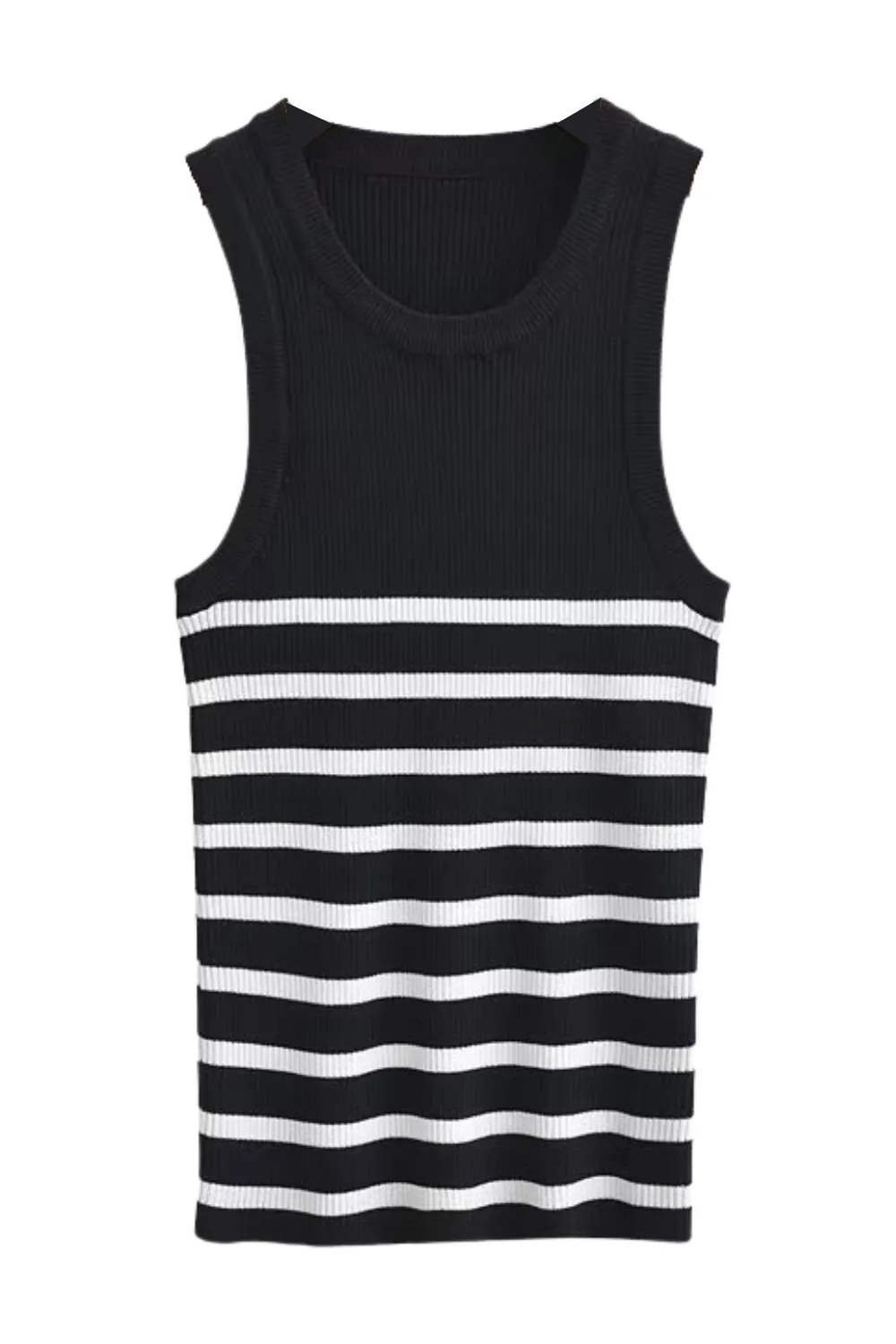 'Cecily' Stripe Sleeveless Knitted Top (2 Colors)