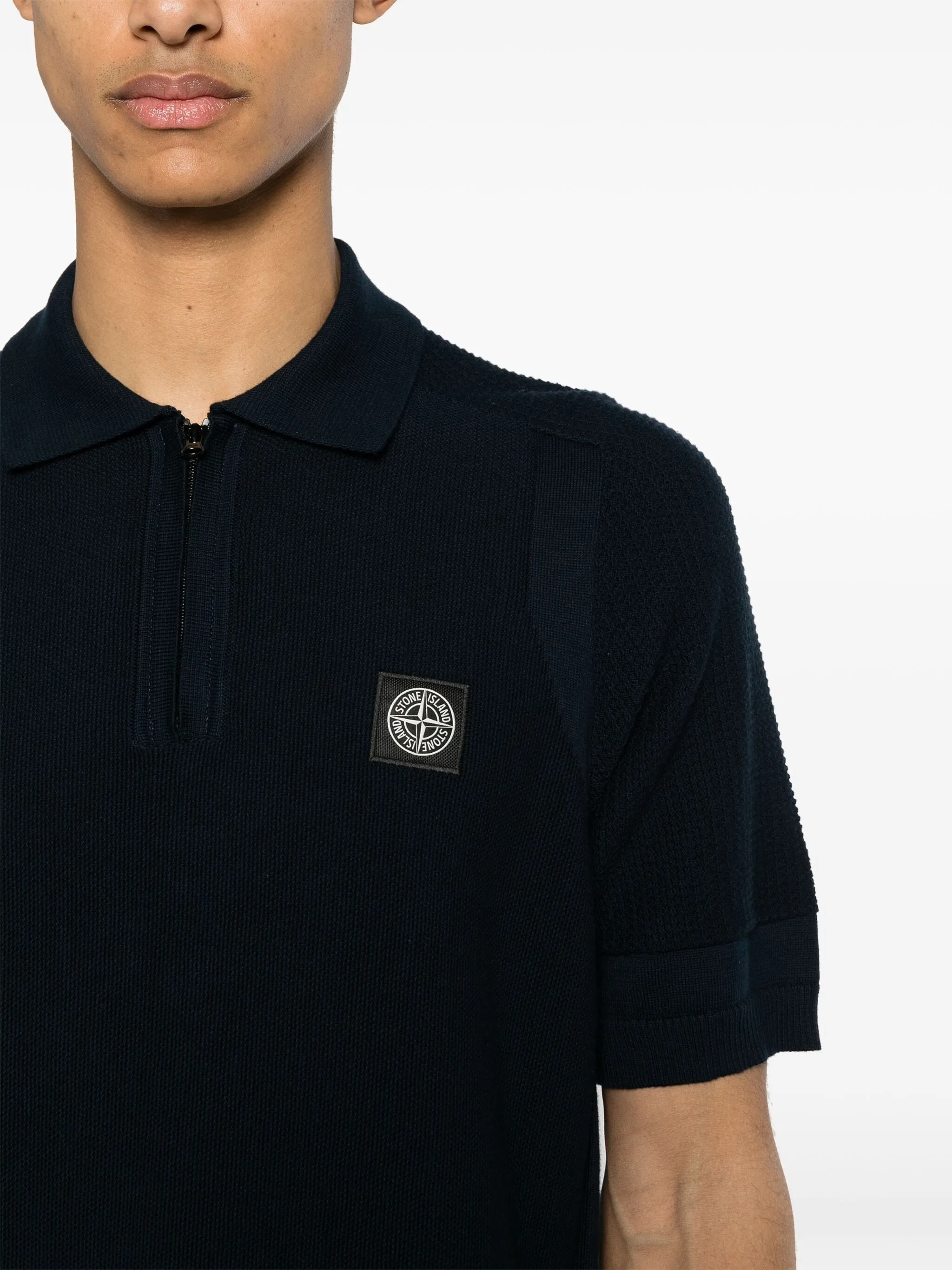 COMPASS-PATCH COLLAR POLO SHIRT