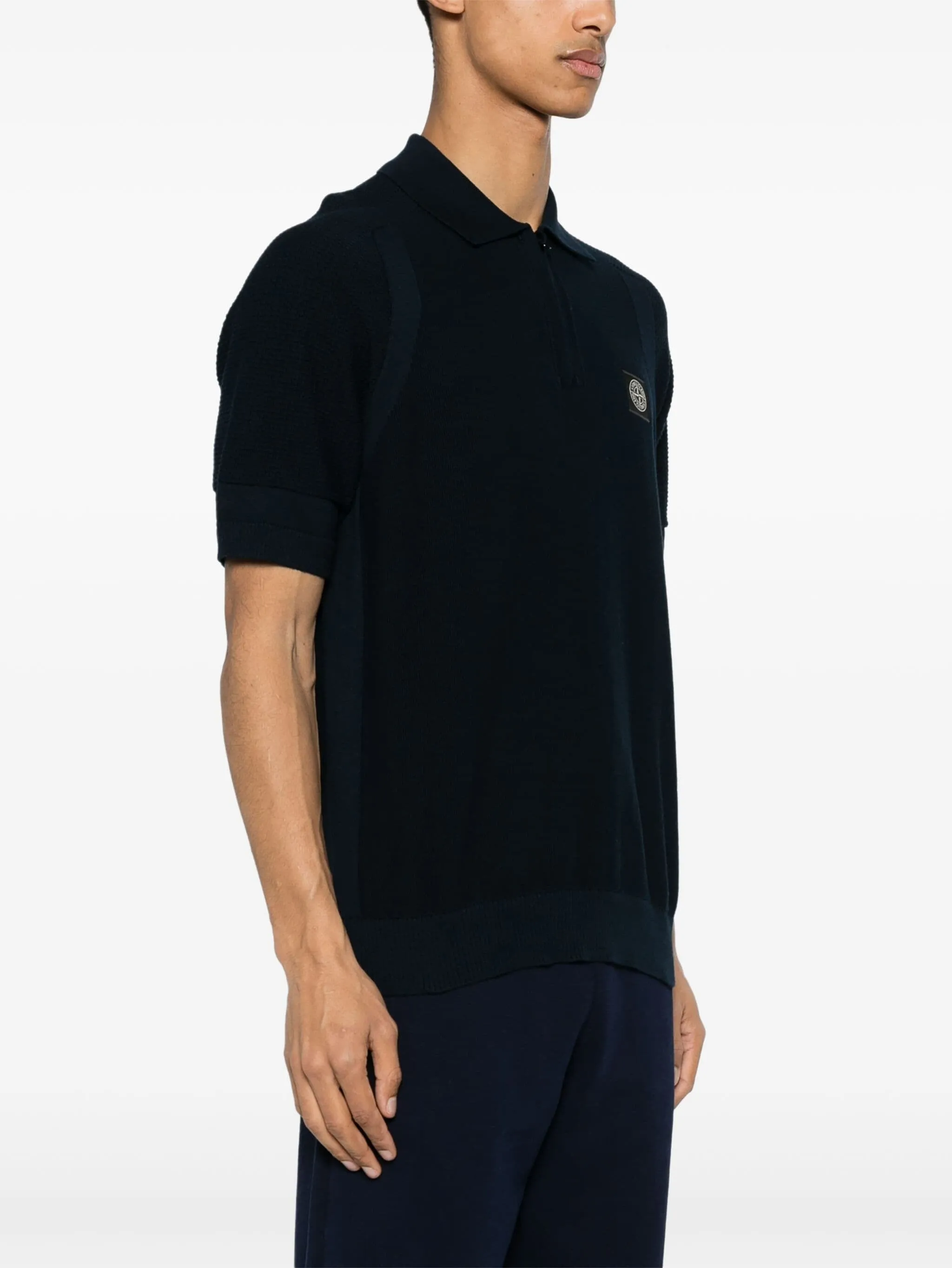 COMPASS-PATCH COLLAR POLO SHIRT