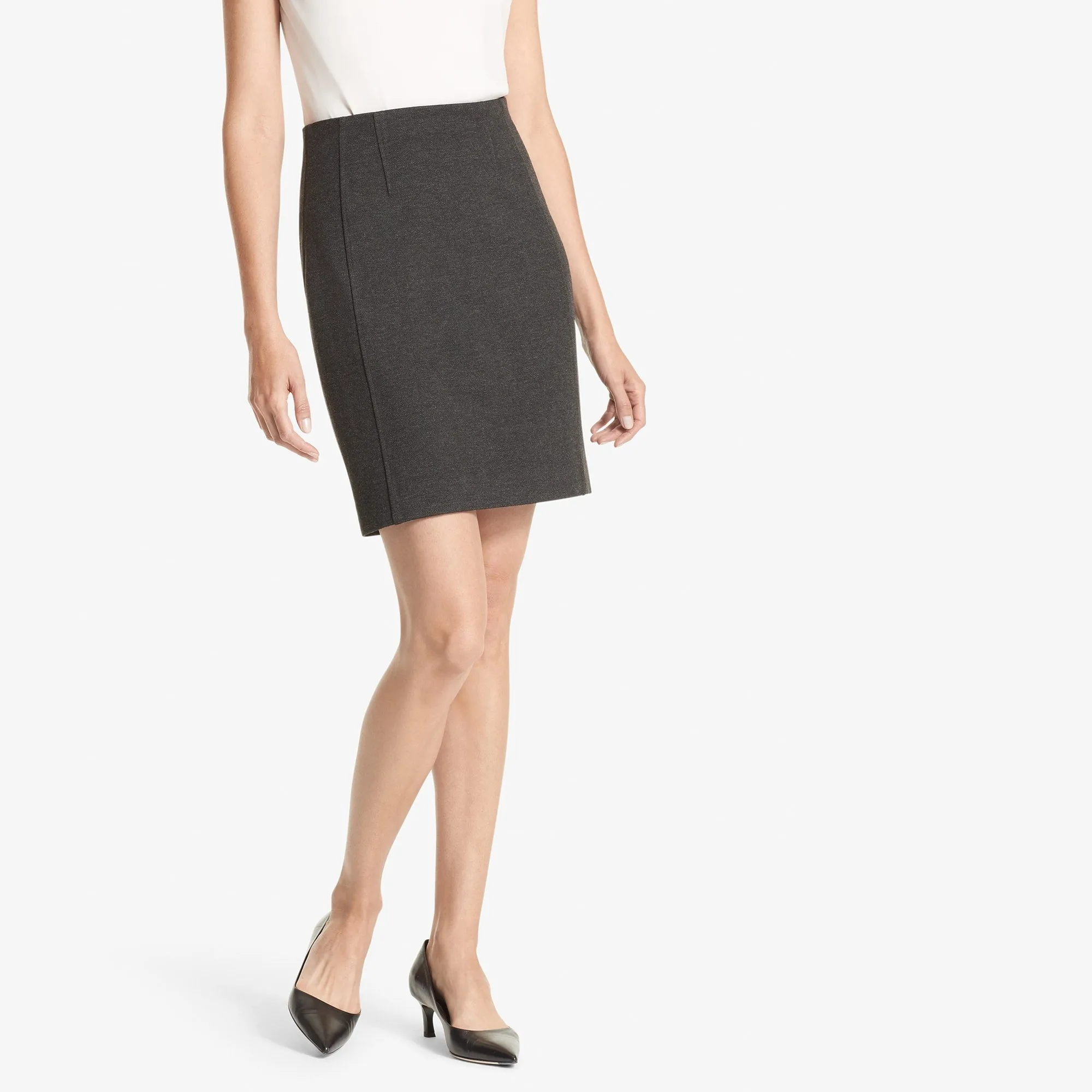 Crosby Skirt - Textured Ponte :: Charcoal