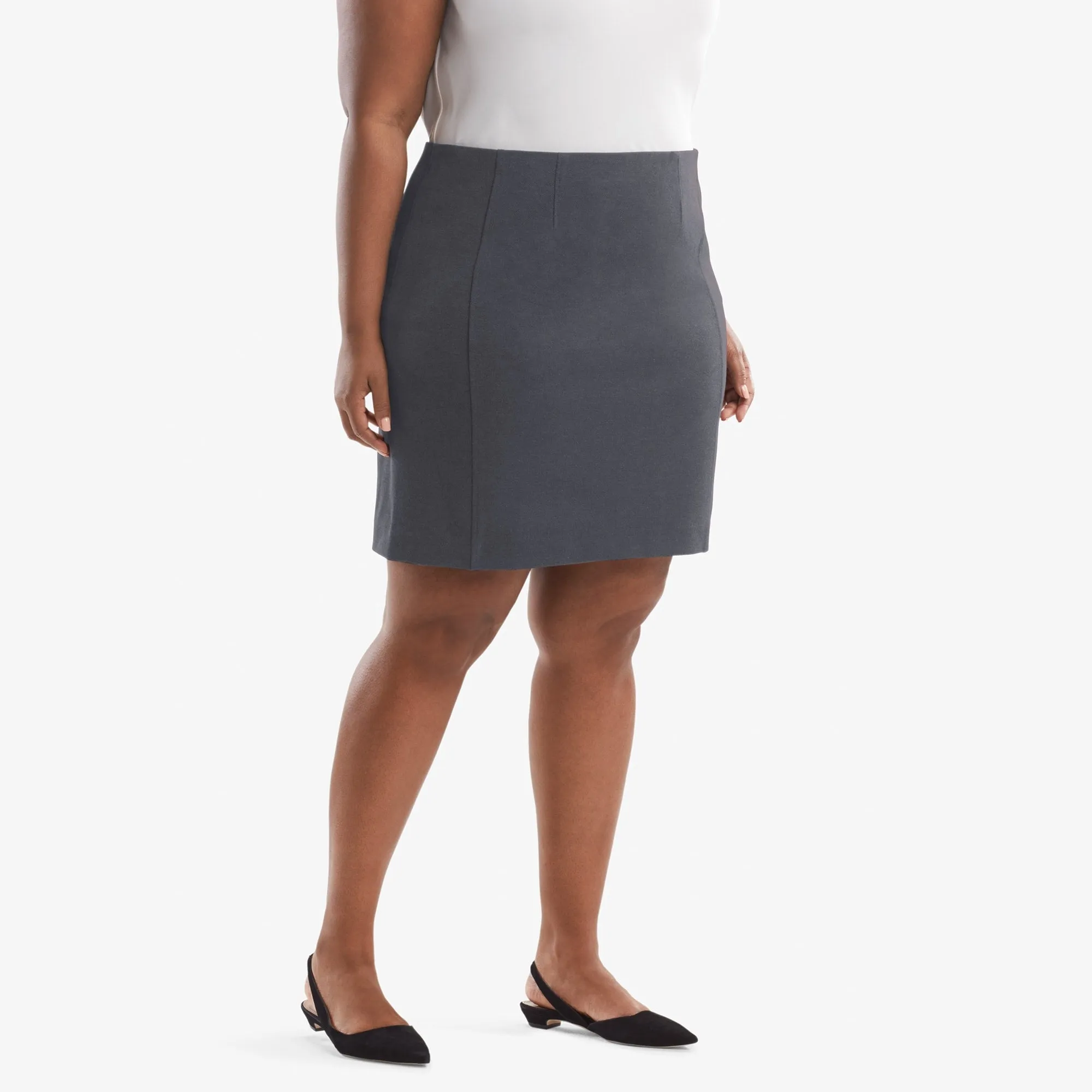 Crosby Skirt - Textured Ponte :: Charcoal