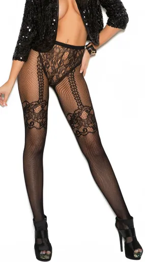 Fishnet and Lace Crochet Pantyhose