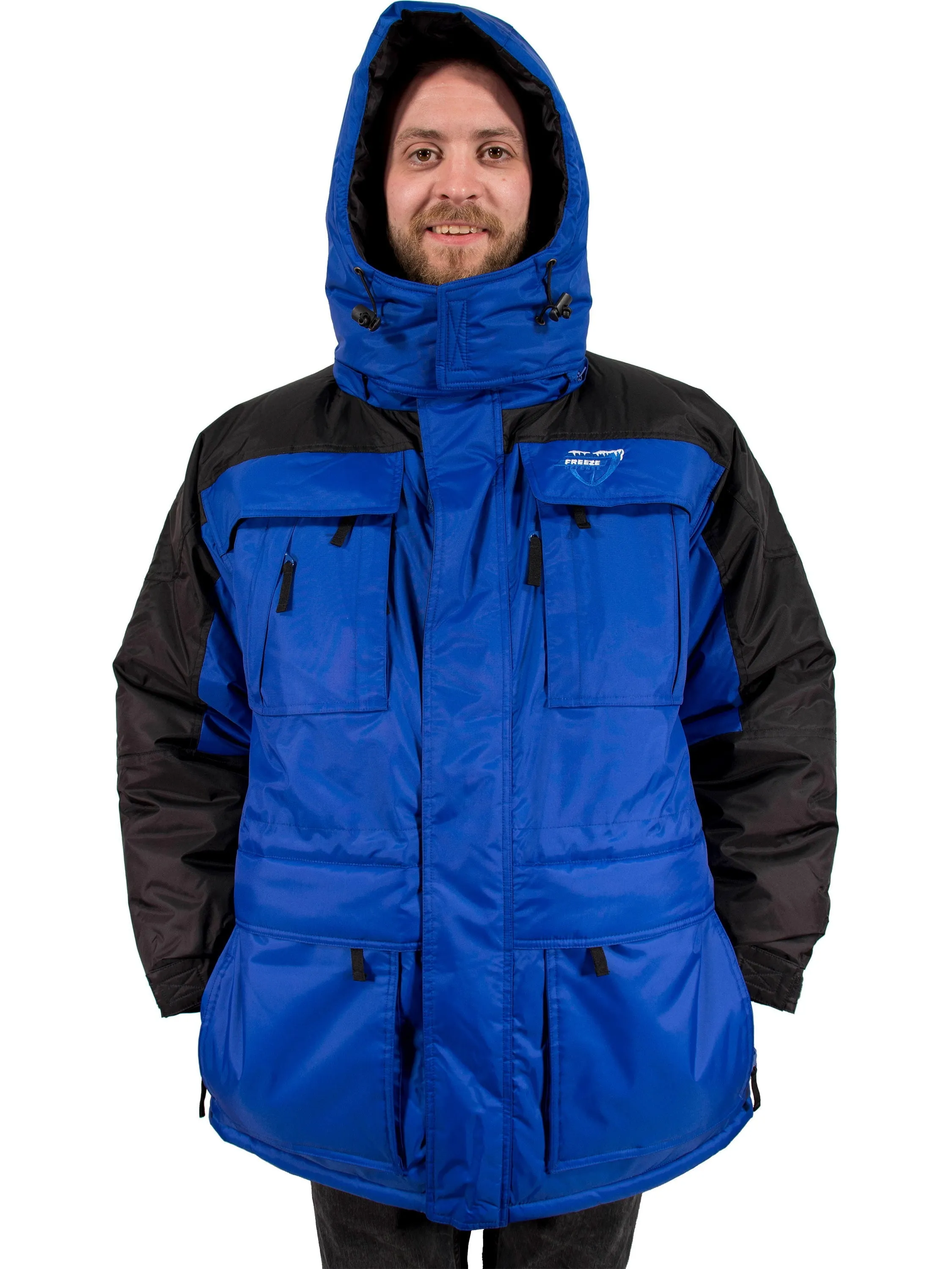 Freeze Defense Warm Men's 3in1 Winter Jacket Coat Parka & Vest (Medium, Blue)