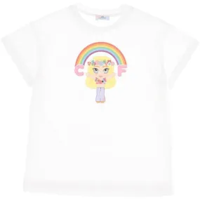 Girls White Cf Rainbow T-Shirt