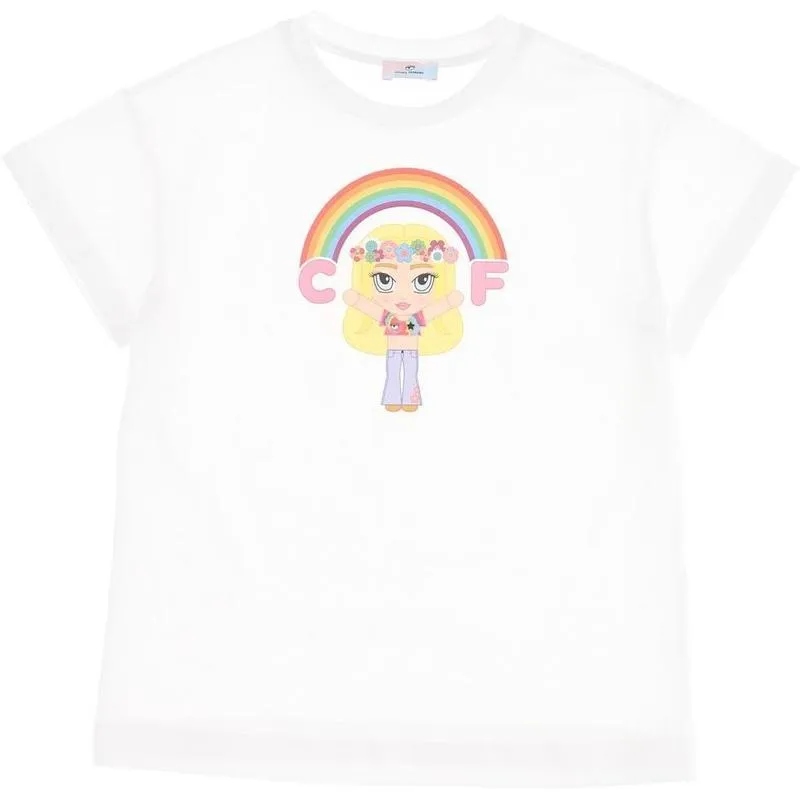 Girls White Cf Rainbow T-Shirt