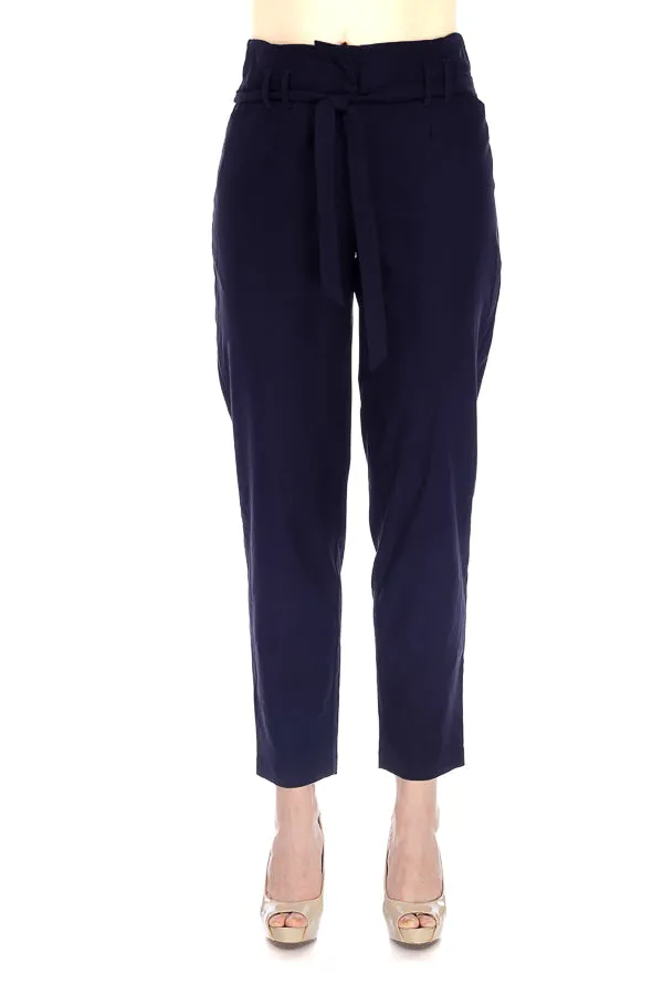 Joseph Ribkoff 211492 Belted Relaxed Straight Cropped Pants