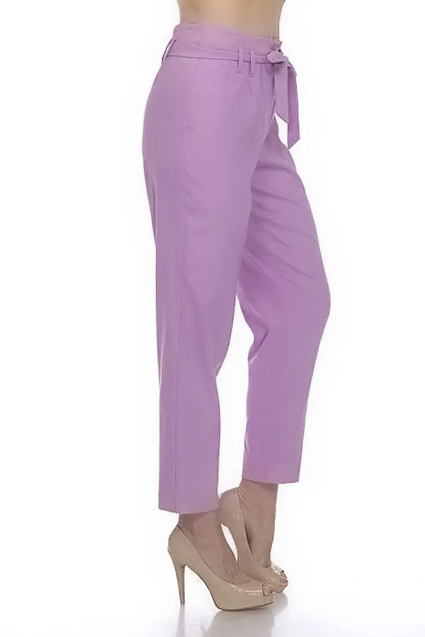 Joseph Ribkoff 211492 Belted Relaxed Straight Cropped Pants