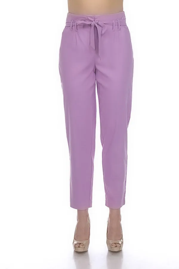 Joseph Ribkoff 211492 Belted Relaxed Straight Cropped Pants