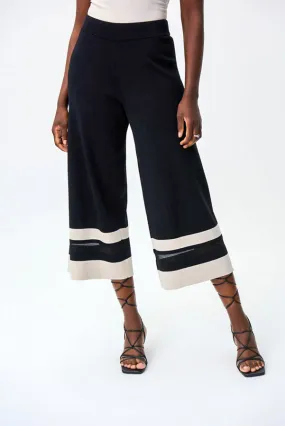 Joseph Ribkoff 231938 Striped Mesh Cuff Culotte Pants