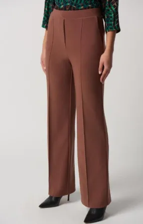 Joseph Ribkoff 233047 Toffee Pleated Pull On Wide Leg Pants