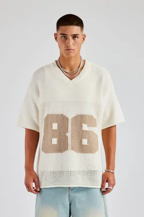 Knit Varsity T-Shirt - Off White