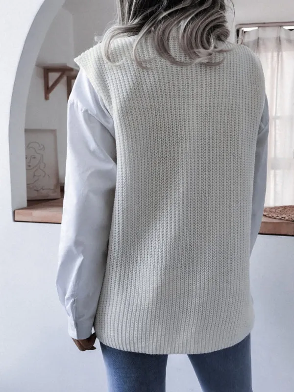 Knitted V Neck Sweater Vest