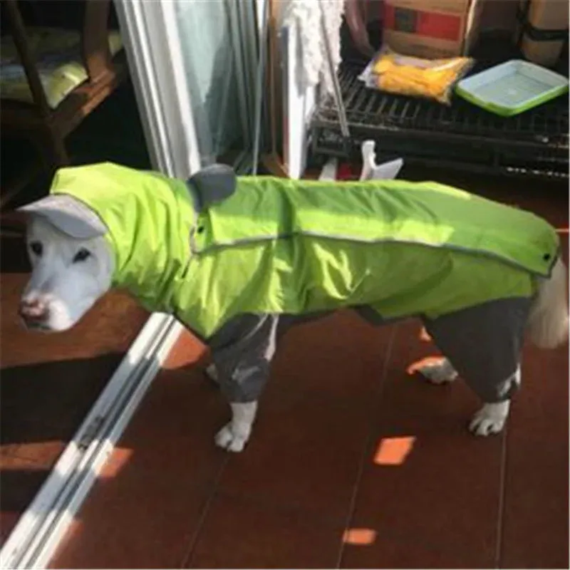 Large Dog Pet Boy Dog Raincoat Waterproof Rain Clothes Jumpsuit For Big Medium Small Dogs Golden Retriever Outdoor Pet Clothing Coat