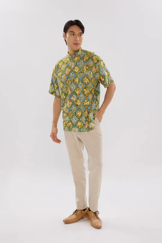 MANDARIN SHORT SLEEVE SHIRT