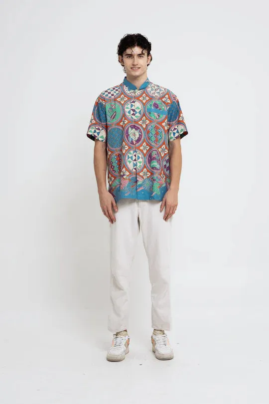 MANDARIN SHORT SLEEVE SHIRT