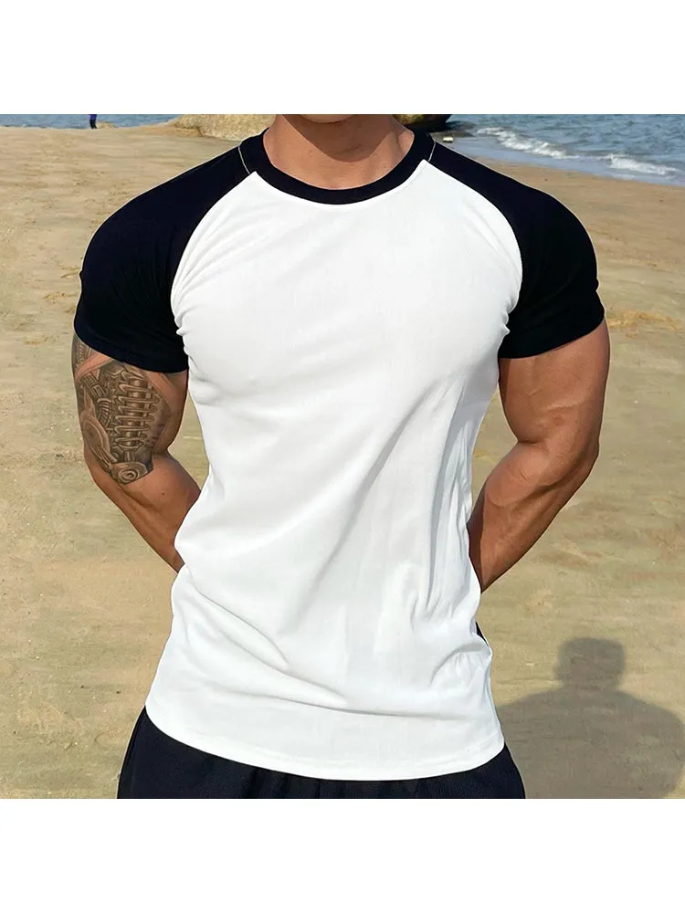 Men'S Raglan Sleeve Stretchy T-Shirts