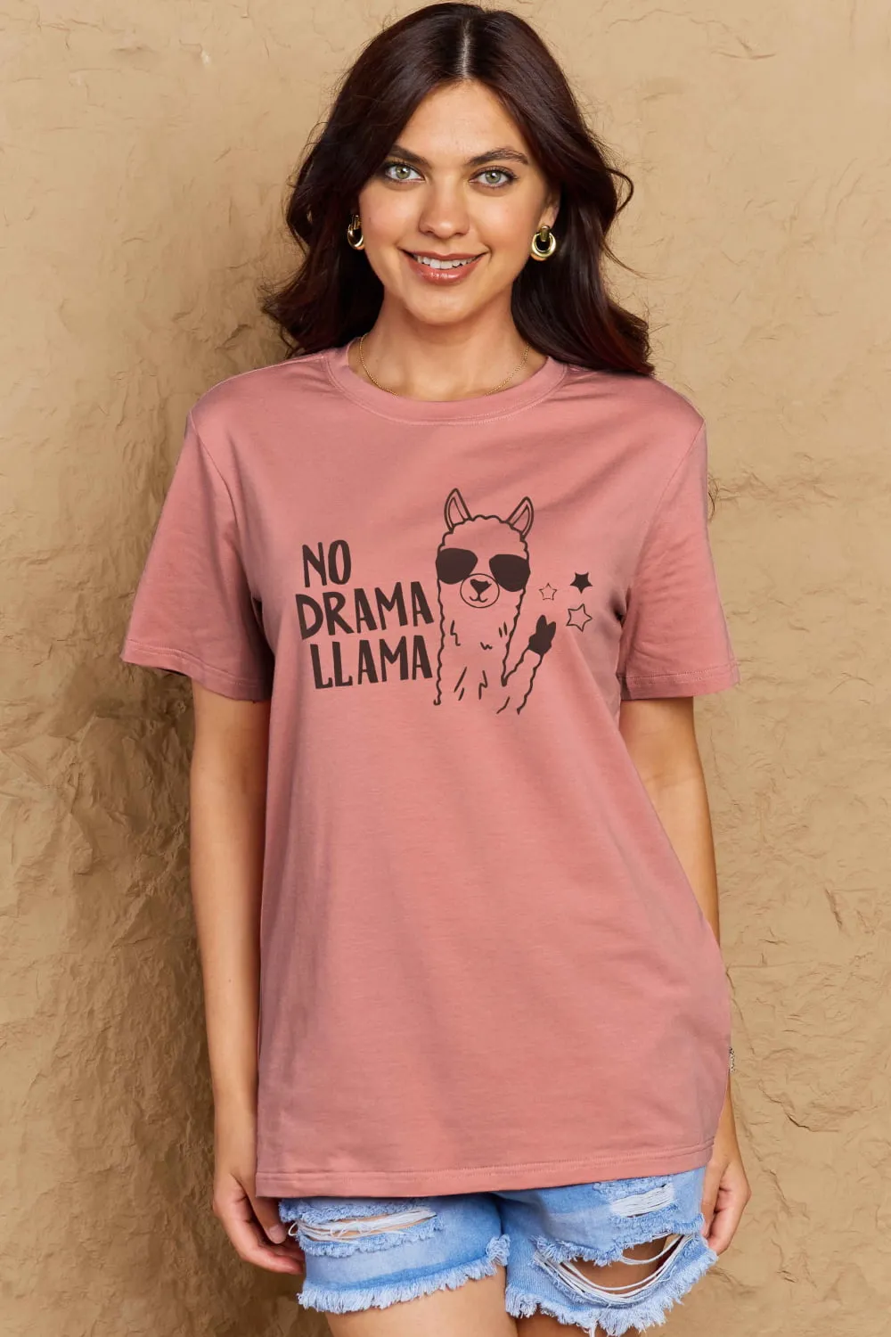 NO DRAMA LLAMA Graphic Cotton Tee