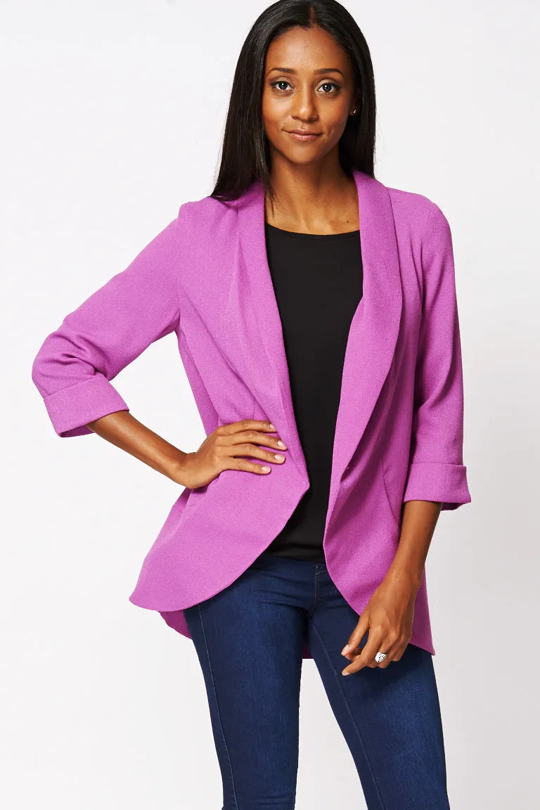 Purple Lightweight Textured Jacket Available in Plus Sizes