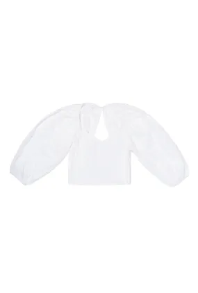 SAMPLE - Balloon Sleeve Bustier - White Poplin