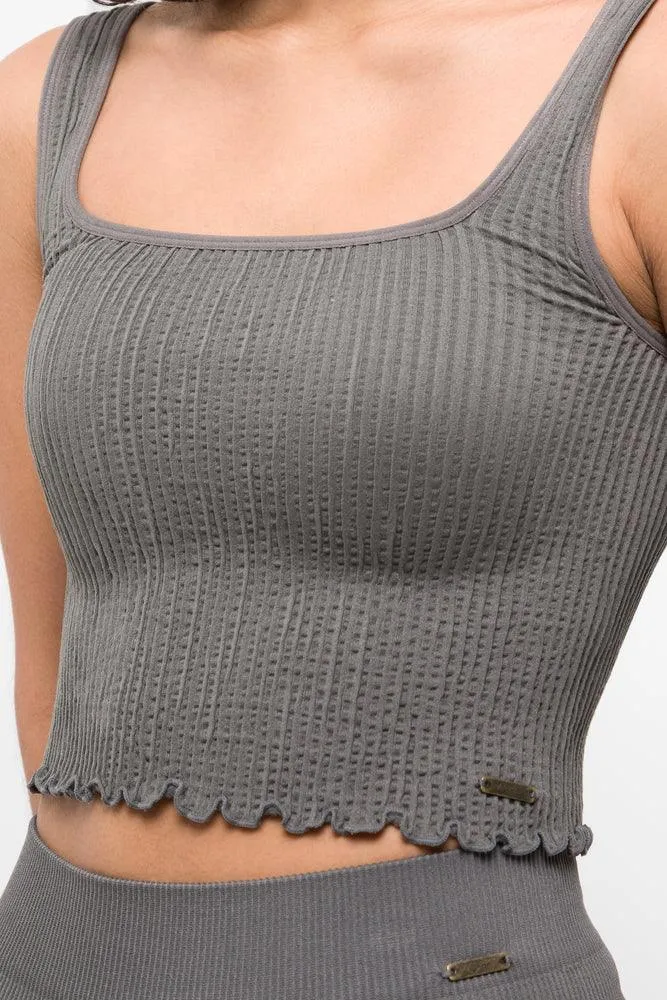 Seamless Textured Vest Dark Grey