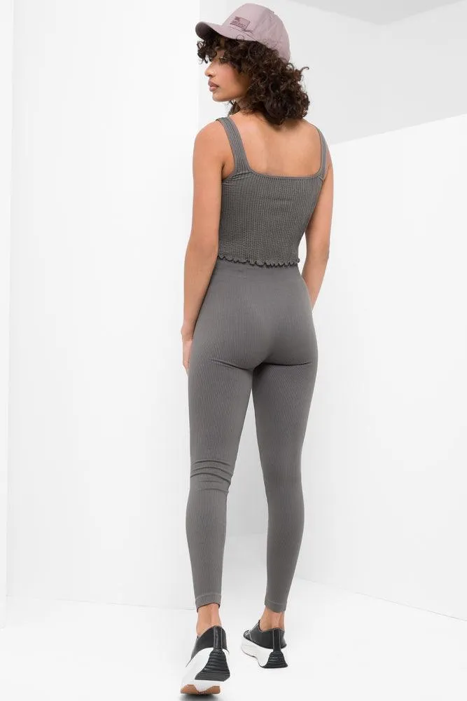 Seamless Textured Vest Dark Grey