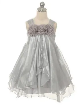 Shimmery Chiffon Dress - Silver