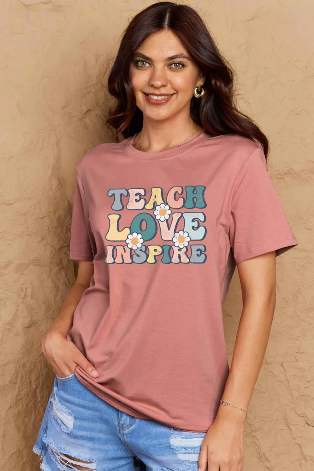 TEACH LOVE INSPIRE Graphic Cotton T-Shirt