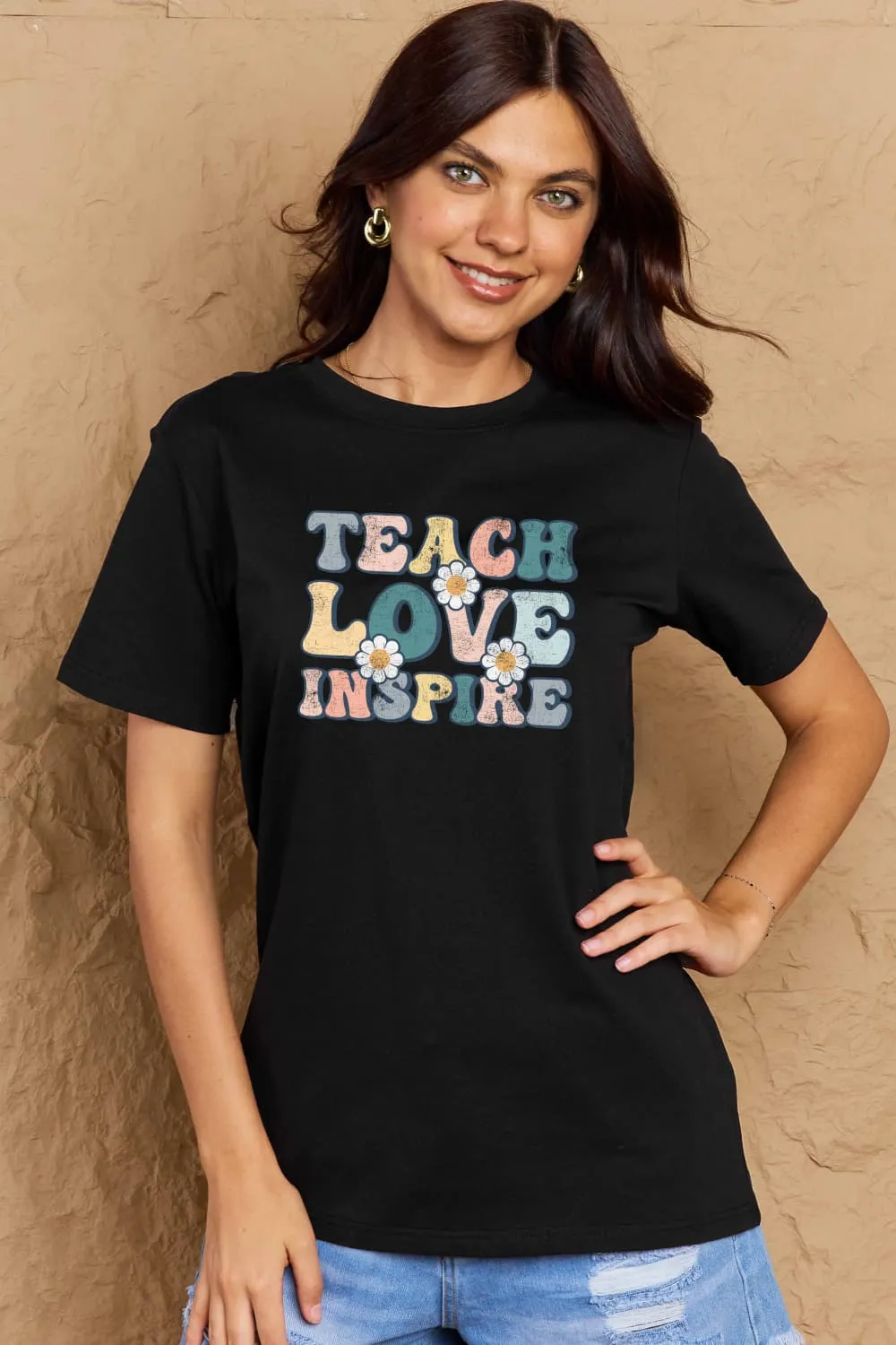 TEACH LOVE INSPIRE Graphic Cotton T-Shirt